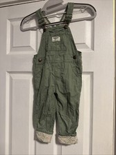 Girls Oshkosh B’Gosh Dungarees Khaki Green With Floral Pattern Age 2T 2 Years