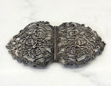 Antique Victorian 1874 Silver Nurse Buckle Gorgeous 41.1 Grams Birmingham H&A