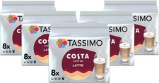 Tassimo Costa Latte Coffee Pods x8 (Pack of 5, Total 40 Drinks)