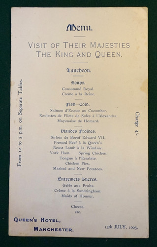 Antique edwardian royal menu - antique,
