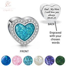 Ashes & Resin Heart Charm 925