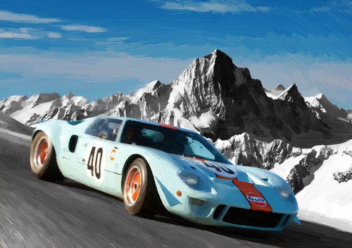 Automotive art ford gt40 - art,