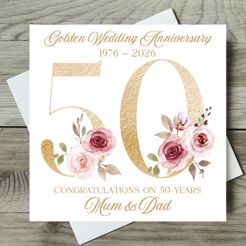 Personalised 50th golden - 50th,