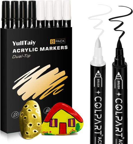 Dual tip acrylic paint pens - tip,