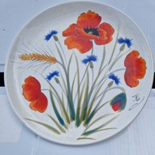 Vintage Nuova Ceramica Vicenza Hand-Painted Italian Plate – Floral Poppies