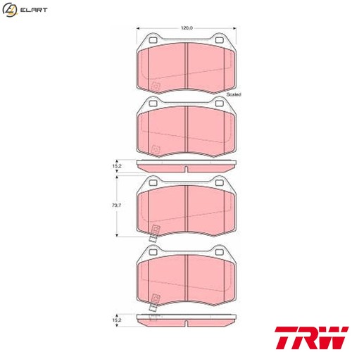 Brake pad set disc - set,