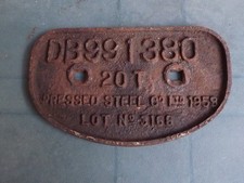 BR 20T Grampus Ballast D Wagon Plate Shildon Lot 3166 1959 Steam Railway