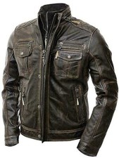 Mens Distressed Motorcycle