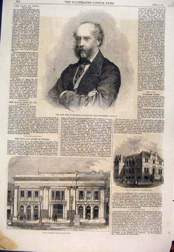 Antique old print 1861 earl - old,
