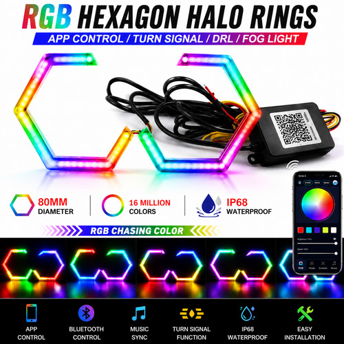 Bluetooth app led hexagon halo - bluetooth,