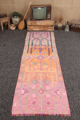 Vintage turkish rug 3x10 - vintage, 3x10,9