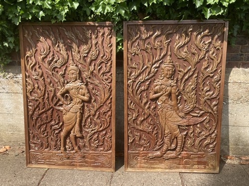 Large antique carved wood - large,