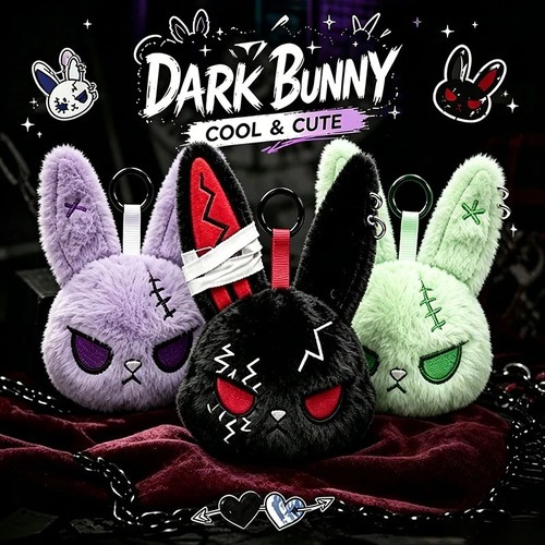 Gothic bunny plush keychain - bunny,