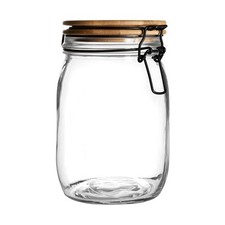 Glass Storage Jar with Wooden