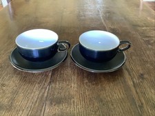 DENBY JET BLACK 2 X TEA COFFEE