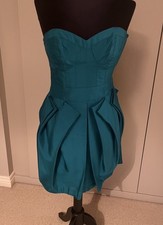 Spotlight By Warehouse Green Silk Lined Prom Dress Size 10 NEW Tubular Pleated 