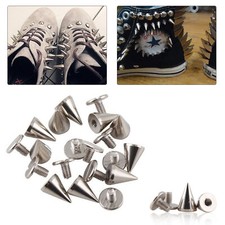 10Pcs 10mm Punk Cone Spikes Screw back Studs for DIY Leather Clothing Jacket NEW