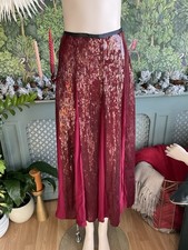 Zara Burgundy Sequinned Maxi Skirt Size M NWT