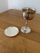 Pagan Chalice & Paten , Silver plate, English, ,Vintage,Wicca Altar.