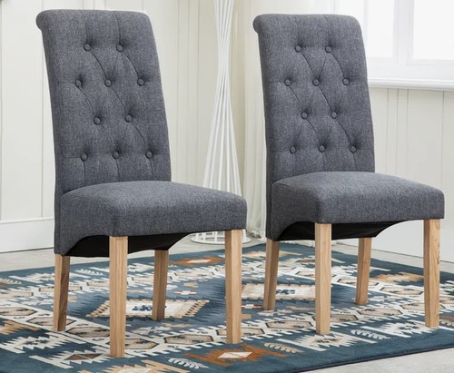 Dining chairs with buttons - chairs,