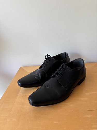 Mens black leather shoes - leather,