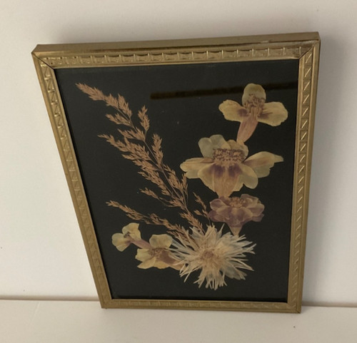 Vintage framed hand - framed, pressed