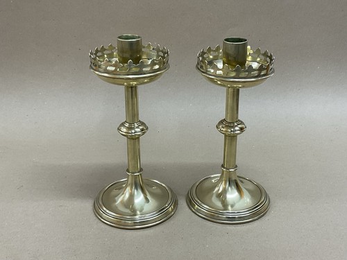 Pair brass candlesticks - of,