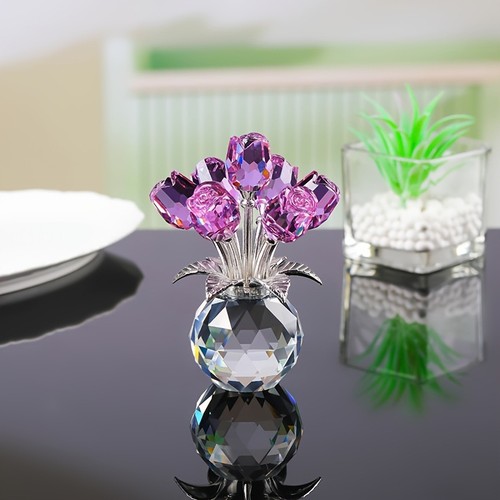 Crystal rose ornament 3d red - 3d,