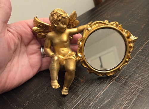 Vintage gold cherub - vintage, angel