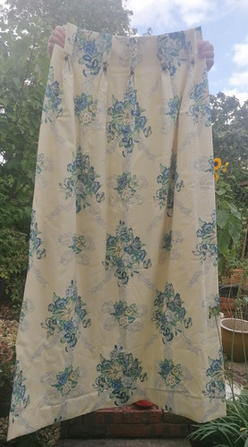 Blue rose floral - , interlined