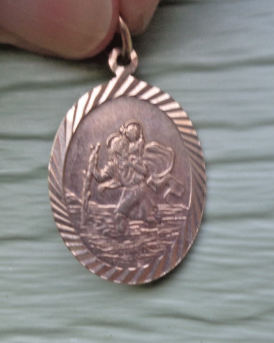 Gold christopher pendant - st,