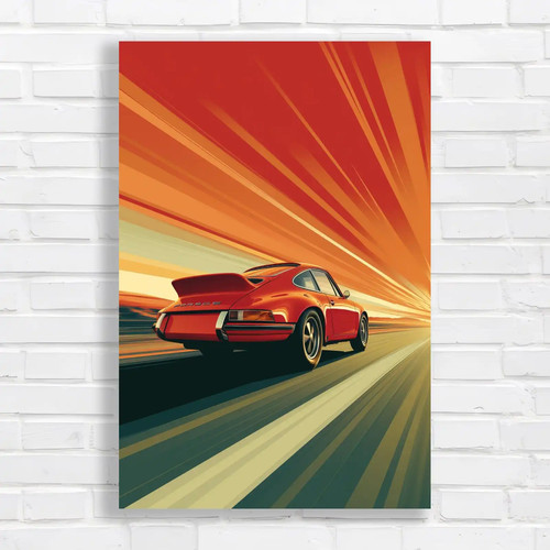 Vintage porsche 911 canvas - porsche,