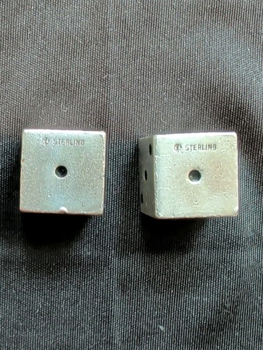 Sterling silver dice pair - sterling, 62g