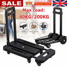 Heavy Duty Folding Foldable Hand Sack Truck Barrow Cart Latform 4 Wheel Trolley