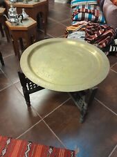 Moroccan brass tray table