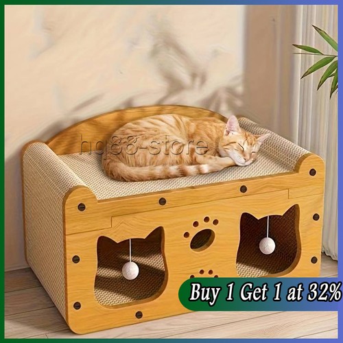 Cat cardboard house scratching - cardboard,
