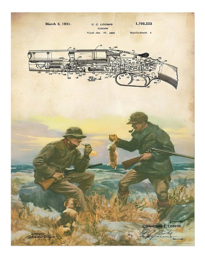 Vintage hunting scene - vintage,