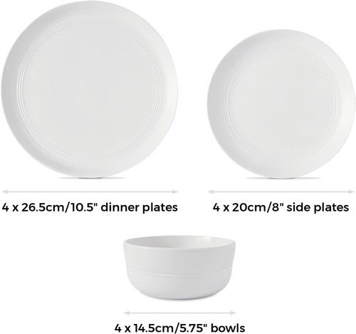 Tower t867023wht piece - tower, 12-piece