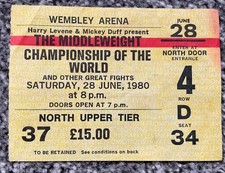 Ticket - Alan Minter v Vito Antuofermo (World Middleweight Championship) June 80
