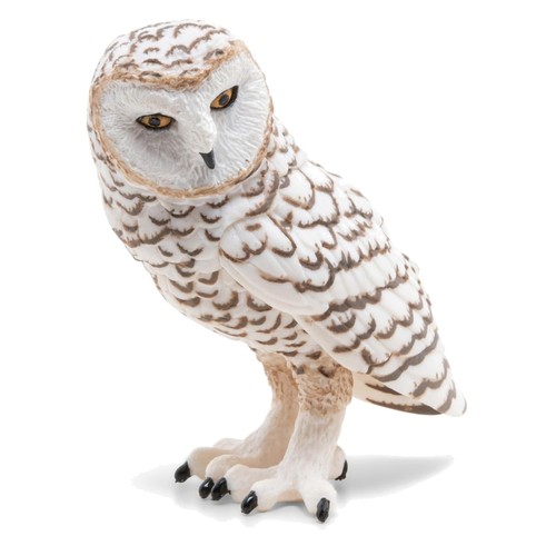 Hand painted snowy owl figure - hand-painted,