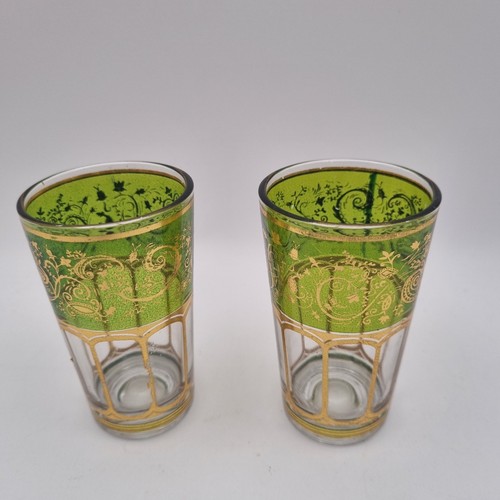 Moroccan tea glasses green - glasses,