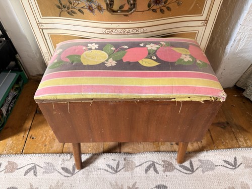 Vintage wooden stool storage - wooden,