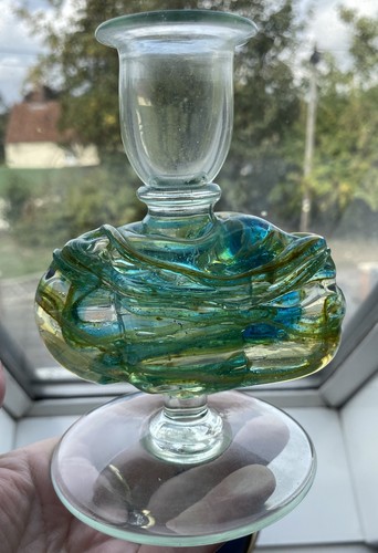 Early mdina glass candlestick - mdina,