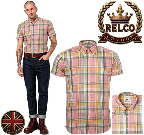 Relco mens pink yellow grey - pink,