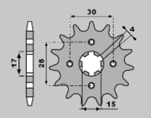 Pbr front sprocket 255 - front, 18nc