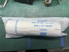 200 protective White Disposable Polythene Plastic covering Aprons 16mu PPE Adult