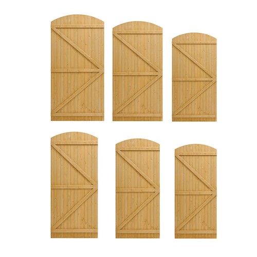 7ft wood door - gate, curve