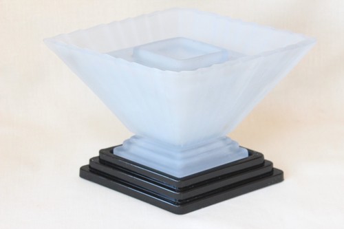 Art deco frosted - blue, glass