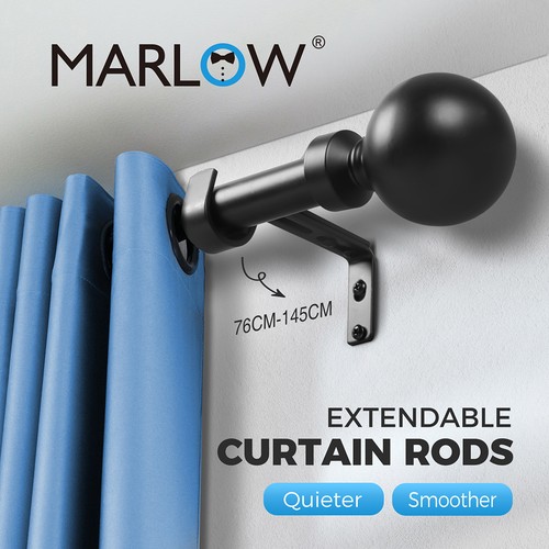 Marlow steel curtain rod - curtain, quiet