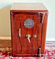 Antique Fire and Thief Proof Safe With Key manufactured by Cox Bank Engineers